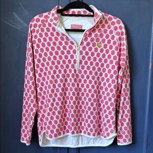 Masters Magnolia Lane Collection Quarter Zip Long Sleeve Golf Shirt Size Large